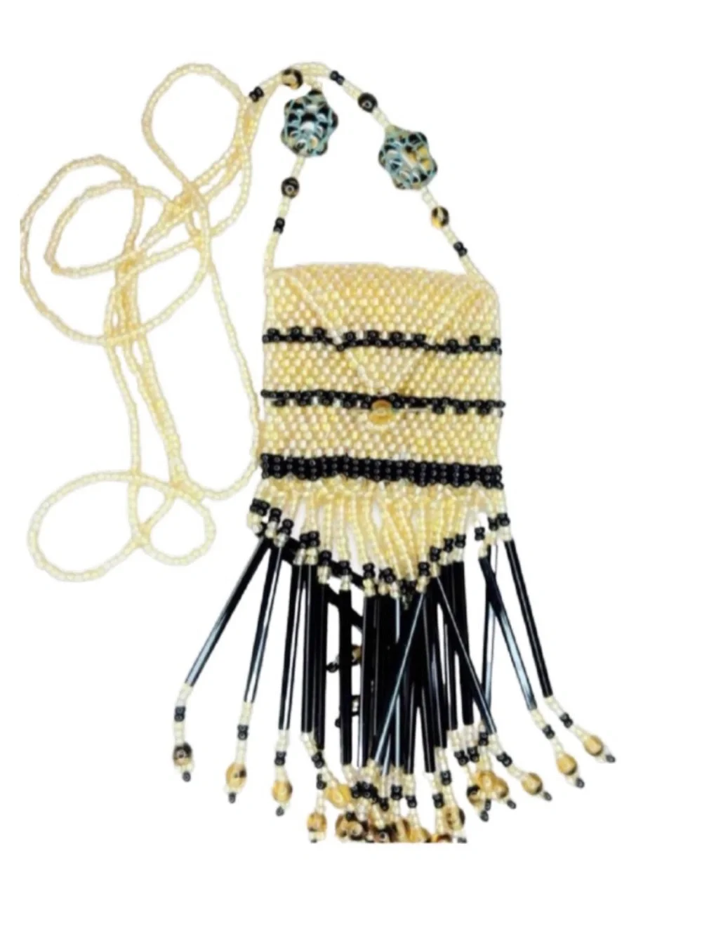 Amulet Pouch  Necklace Hand beaded